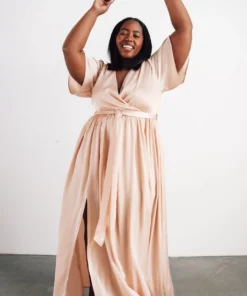 BB Custom Sicily Satin Maxi Dress | Natural