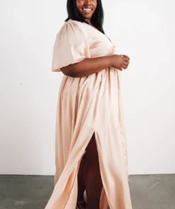 BB Custom Sicily Satin Maxi Dress | Natural