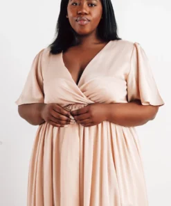 BB Custom Sicily Satin Maxi Dress | Natural