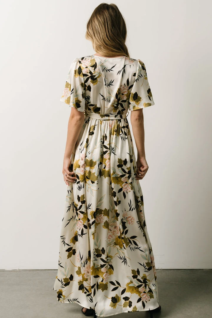 BB Custom Sicily Satin Maxi Dress | Off White Floral 5 BB Custom Sicily Satin Maxi Dress | Off White Floral