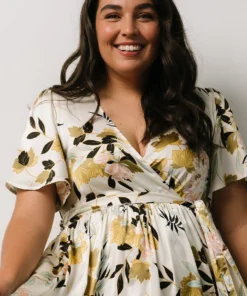 BB Custom Sicily Satin Maxi Dress | Off White Floral 27 BB Custom Sicily Satin Maxi Dress | Off White Floral