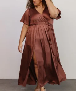 BB Custom Sicily Satin Maxi Dress | Rosy Brown 15 BB Custom Sicily Satin Maxi Dress | Rosy Brown