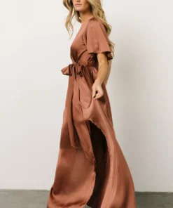 BB Custom Sicily Satin Maxi Dress | Rosy Brown 16 BB Custom Sicily Satin Maxi Dress | Rosy Brown