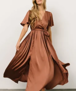 BB Custom Sicily Satin Maxi Dress | Rosy Brown 14 BB Custom Sicily Satin Maxi Dress | Rosy Brown