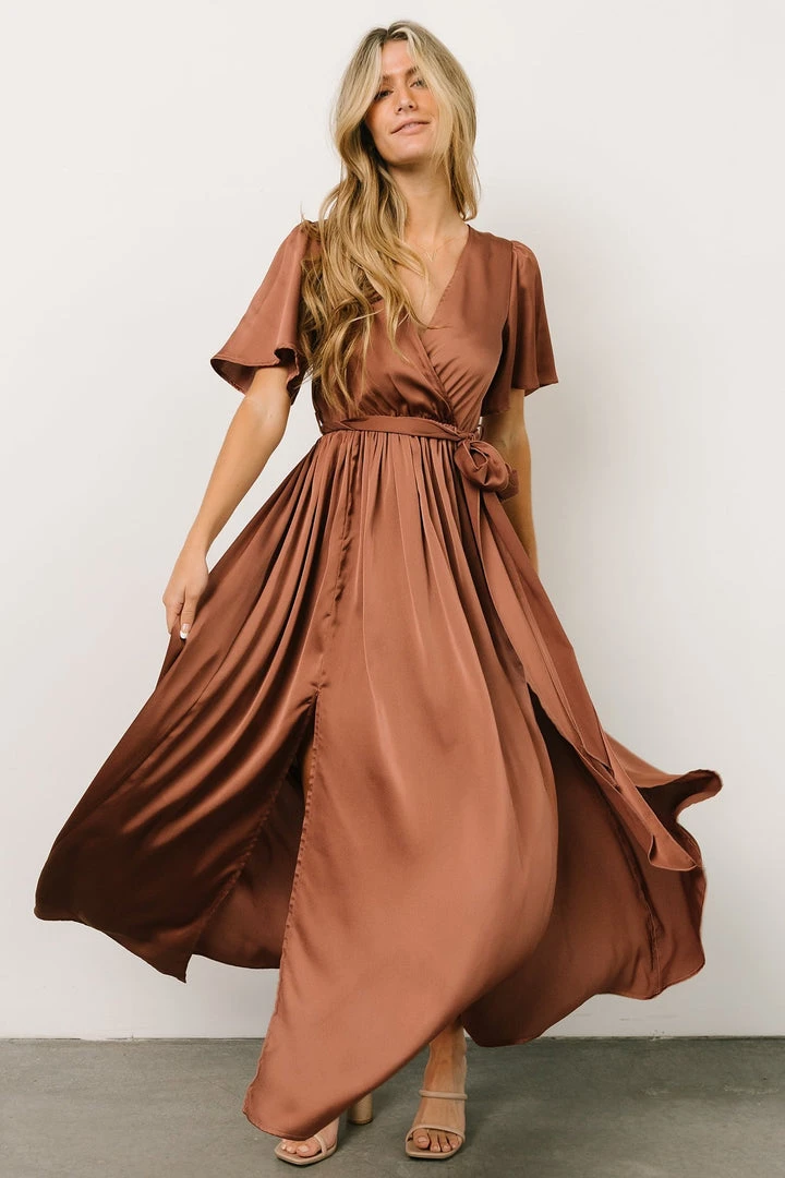 BB Custom Sicily Satin Maxi Dress | Rosy Brown 4 BB Custom Sicily Satin Maxi Dress | Rosy Brown