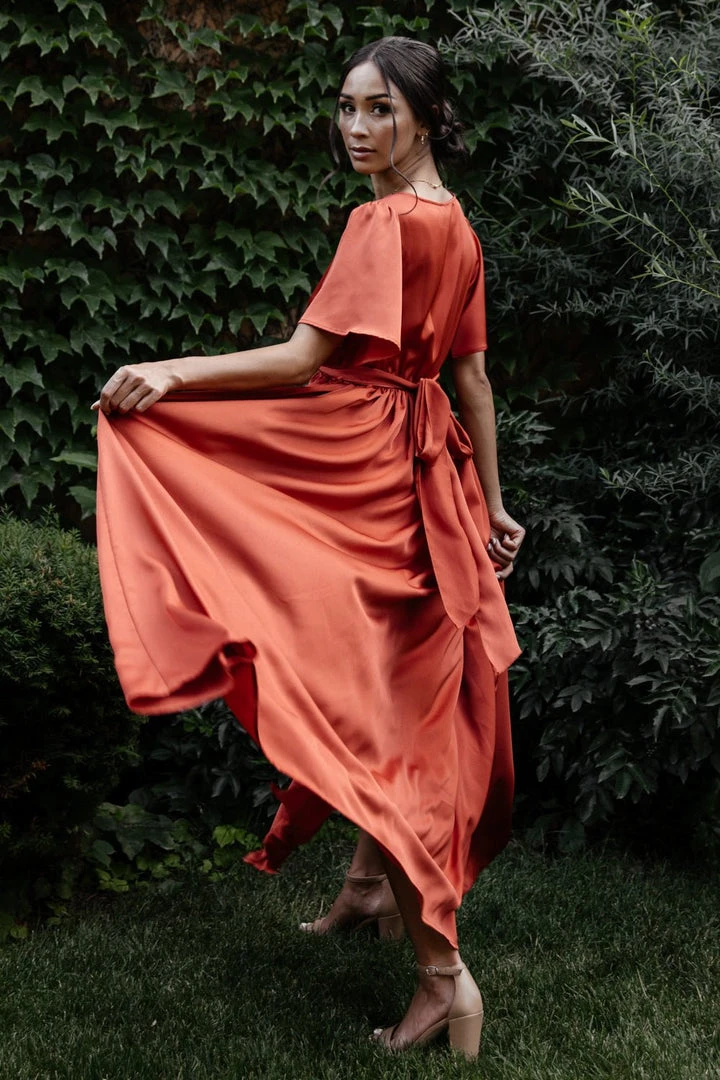 BB Custom Sicily Satin Maxi Dress | Rust 5 BB Custom Sicily Satin Maxi Dress | Rust