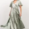 BB Custom Sicily Satin Maxi Dress | Sage