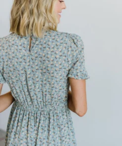 HAY Skylar Smocked Midi Dress | Blue Floral Dresses