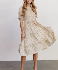 HAY Skylar Smocked Midi Dress | Yellow Floral 9 HAY Skylar Smocked Midi Dress | Yellow Floral