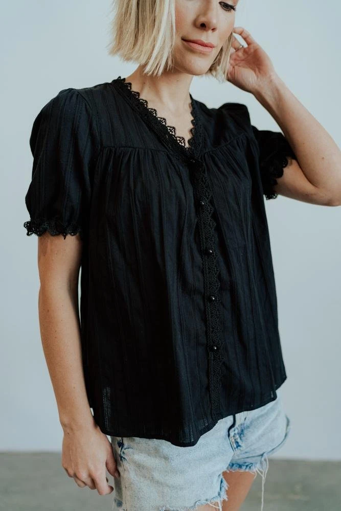 HAY Boho Sloane Button Top | Black 4 HAY Boho Sloane Button Top | Black