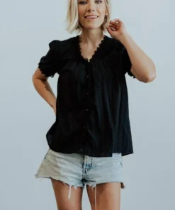 HAY Boho Sloane Button Top | Black