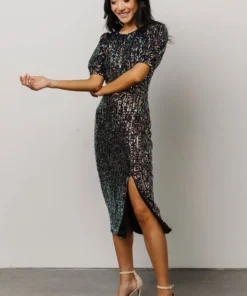 SL Dresses Socorro Sequin Midi Dress | Black