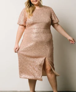 SL Socorro Sequin Midi Dress | Champagne