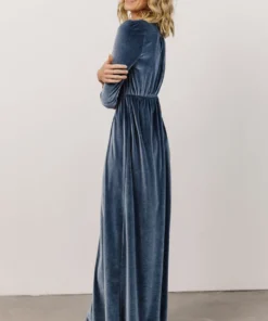 BB Custom Sofia Velvet Maxi Dress | Blue Dresses