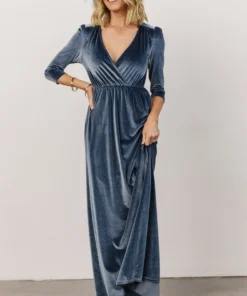 BB Custom Sofia Velvet Maxi Dress | Blue Dresses
