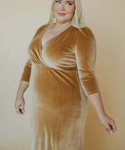 BB Custom Sofia Velvet Maxi Dress | Gold