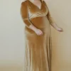 BB Custom Sofia Velvet Maxi Dress | Gold