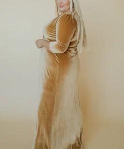BB Custom Sofia Velvet Maxi Dress | Gold
