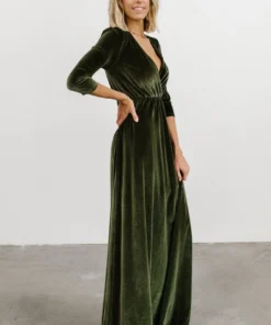BB Custom Dresses Sofia Velvet Maxi Dress | Olive