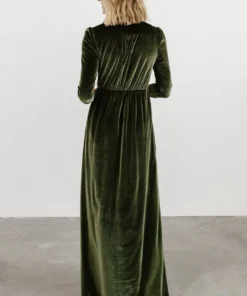 BB Custom Dresses Sofia Velvet Maxi Dress | Olive