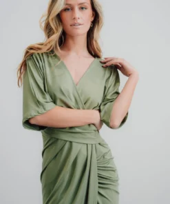 DD Dresses Solana Ruched Dress | Dusty Sage