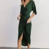 DD Solana Ruched Dress | Hunter Green Dresses