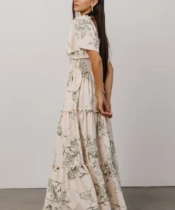 BB Custom Southampton Smocked Maxi Dress | Sage Floral Maxi Dresses