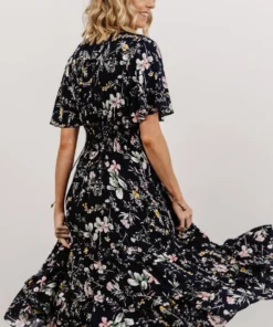 BB Custom Dresses Spell Boho Midi Dress | Navy Floral