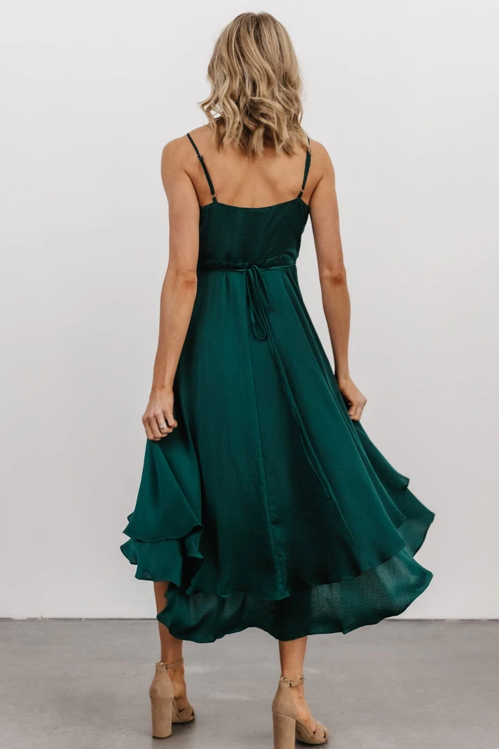 BB Custom Dresses Steffi Tulip Wrap Dress | Emerald 5 BB Custom Dresses Steffi Tulip Wrap Dress | Emerald