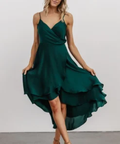 BB Custom Dresses Steffi Tulip Wrap Dress | Emerald