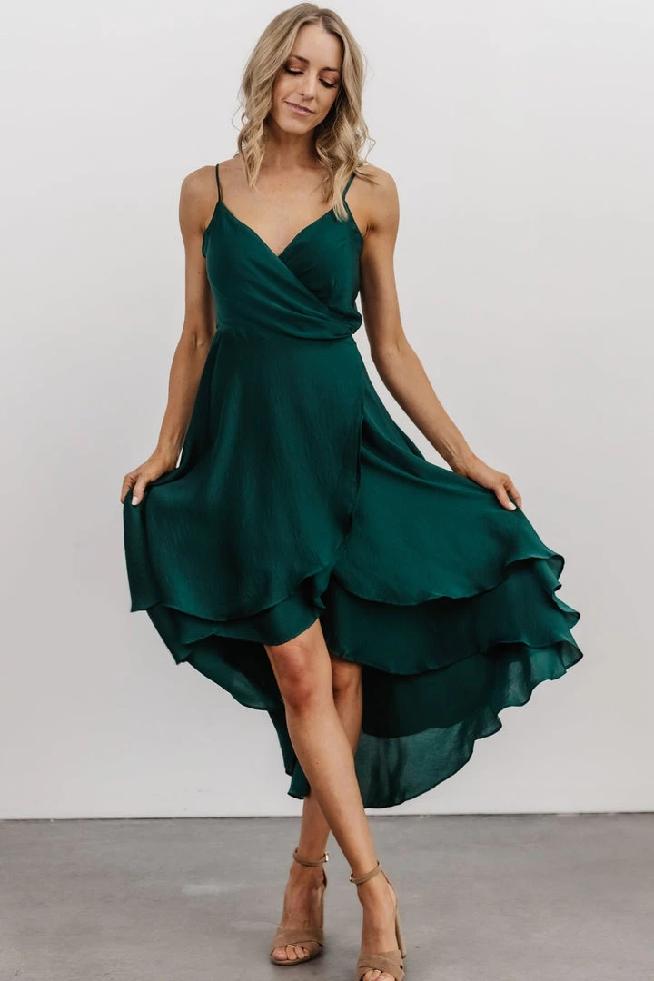 BB Custom Dresses Steffi Tulip Wrap Dress | Emerald 2 BB Custom Dresses Steffi Tulip Wrap Dress | Emerald
