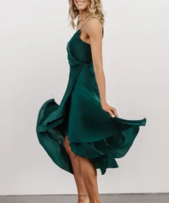 BB Custom Dresses Steffi Tulip Wrap Dress | Emerald 10 BB Custom Dresses Steffi Tulip Wrap Dress | Emerald