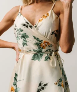 BB Custom Steffi Tulip Wrap Dress | Ivory Floral Dresses
