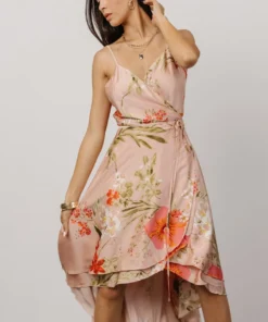 BB Custom Dresses Steffi Tulip Wrap Dress | Pink Multi Floral