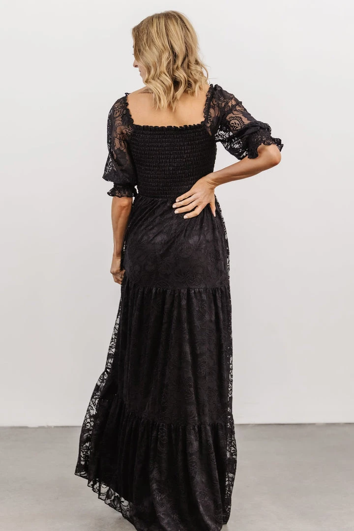 BB Custom Stella Smocked Lace Maxi Dress | Black Dresses 7 BB Custom Stella Smocked Lace Maxi Dress | Black Dresses