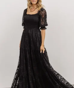 BB Custom Stella Smocked Lace Maxi Dress | Black Dresses 14 BB Custom Stella Smocked Lace Maxi Dress | Black Dresses