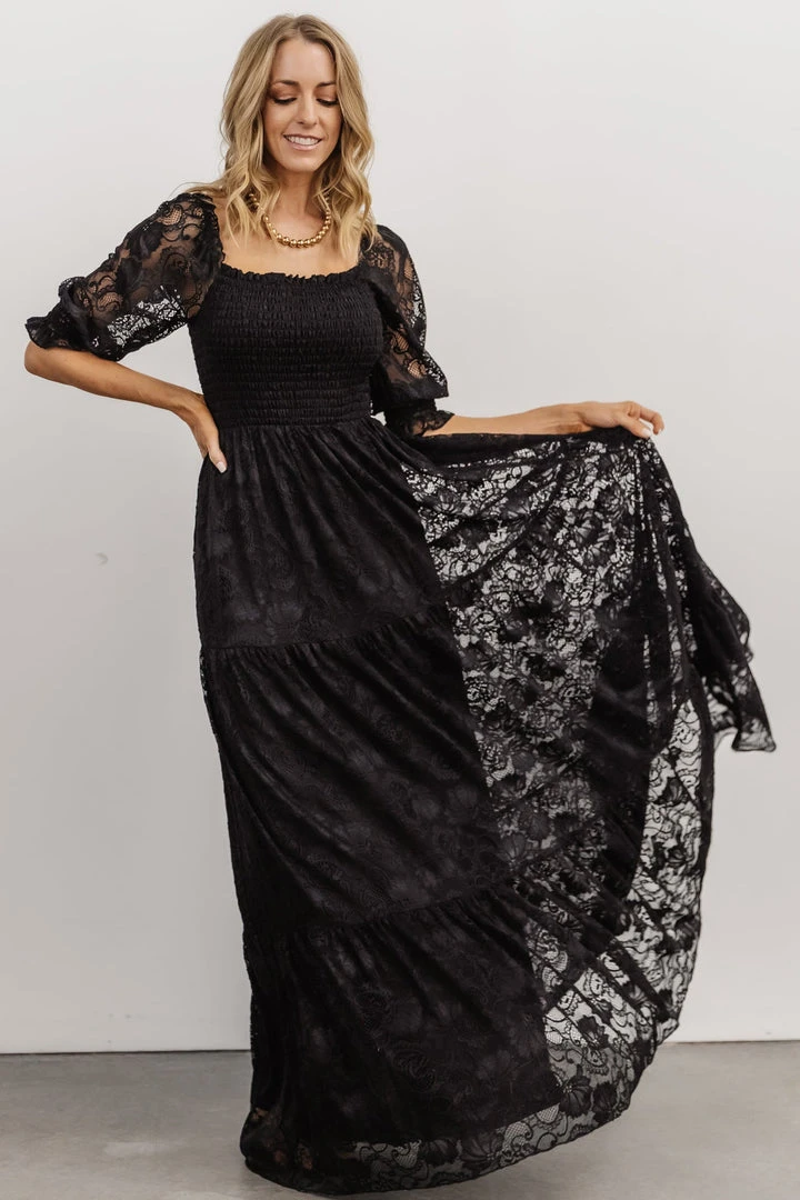 BB Custom Stella Smocked Lace Maxi Dress | Black Dresses 11 BB Custom Stella Smocked Lace Maxi Dress | Black Dresses