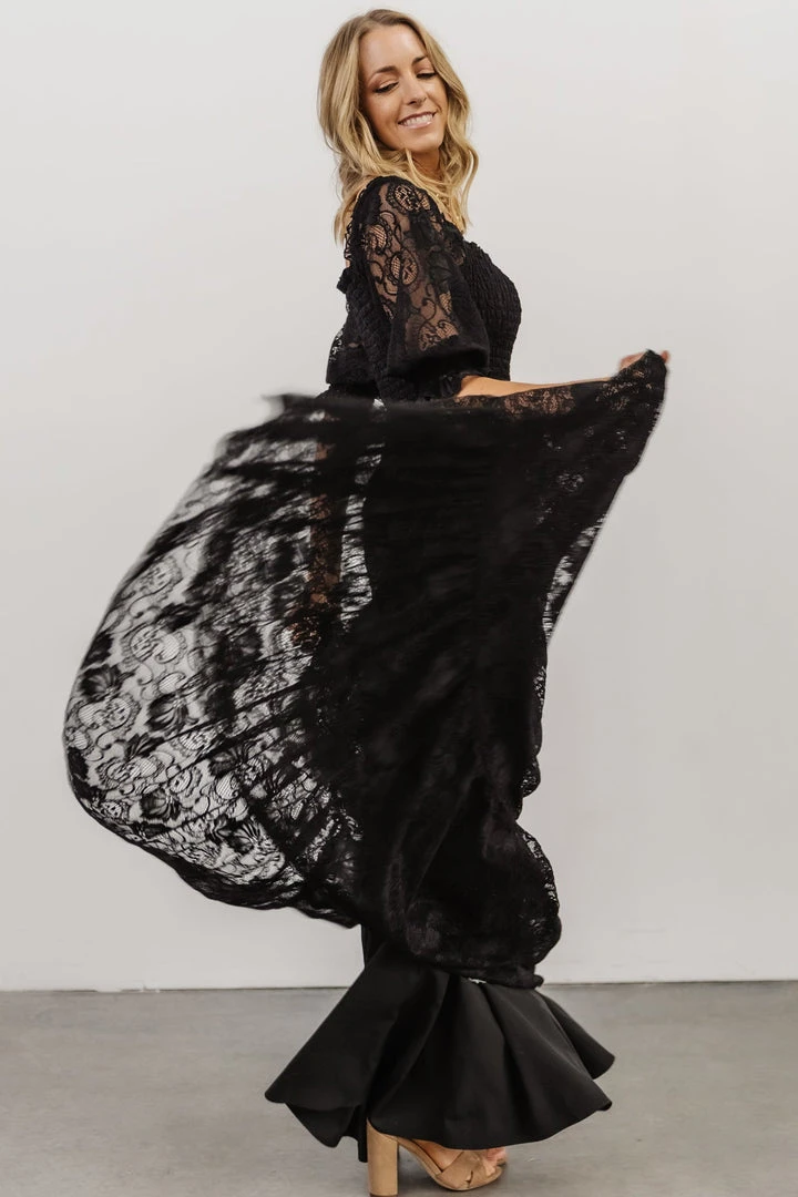 BB Custom Stella Smocked Lace Maxi Dress | Black Dresses 2 BB Custom Stella Smocked Lace Maxi Dress | Black Dresses