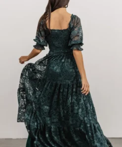 BB Custom Dresses Stella Smocked Lace Maxi Dress | Deep Topaz 14 BB Custom Dresses Stella Smocked Lace Maxi Dress | Deep Topaz