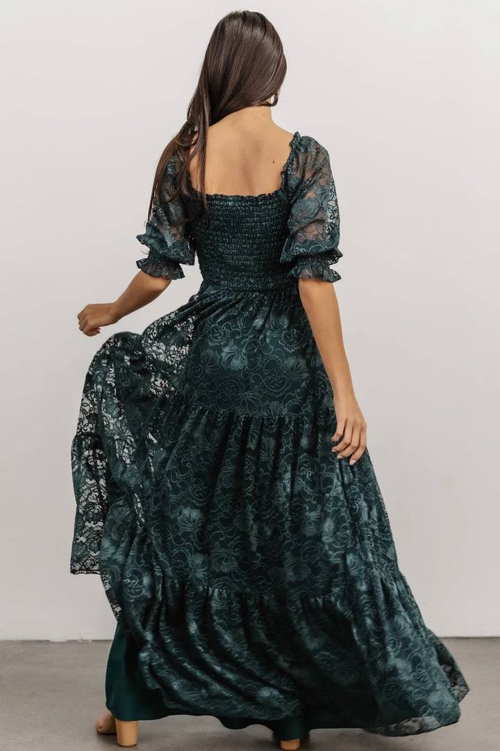 BB Custom Dresses Stella Smocked Lace Maxi Dress | Deep Topaz 7 BB Custom Dresses Stella Smocked Lace Maxi Dress | Deep Topaz