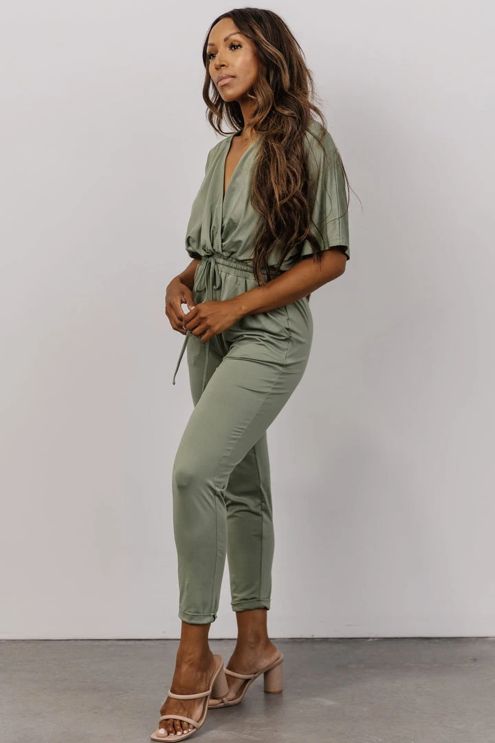 DD Jumpsuits Stevie Ankle Jumpsuit | Dusty Sage 2 DD Jumpsuits Stevie Ankle Jumpsuit | Dusty Sage