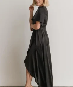 DD Stina Satin Maxi Dress | Black Dresses