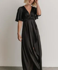 DD Stina Satin Maxi Dress | Black Dresses