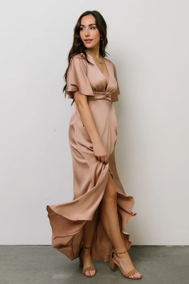 DD Stina Satin Maxi Dress | Champagne 2 DD Stina Satin Maxi Dress | Champagne