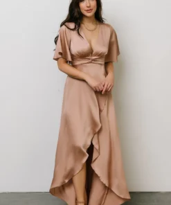 DD Stina Satin Maxi Dress | Champagne