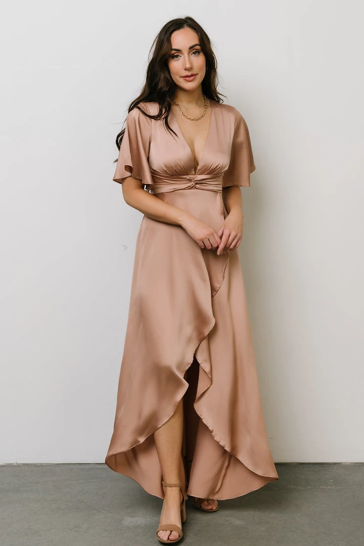 DD Stina Satin Maxi Dress | Champagne 1 DD Stina Satin Maxi Dress | Champagne