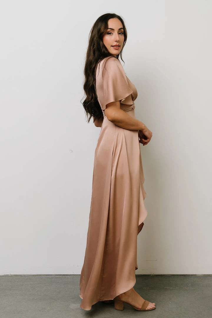 DD Stina Satin Maxi Dress | Champagne 4 DD Stina Satin Maxi Dress | Champagne