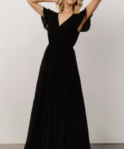 BB Custom Dresses Sulzen Velvet Maxi Dress | Black