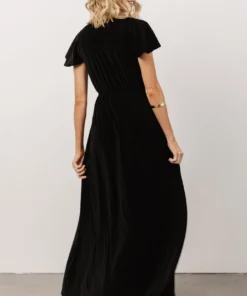 BB Custom Dresses Sulzen Velvet Maxi Dress | Black