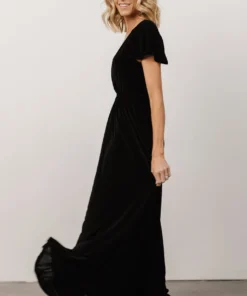 BB Custom Dresses Sulzen Velvet Maxi Dress | Black